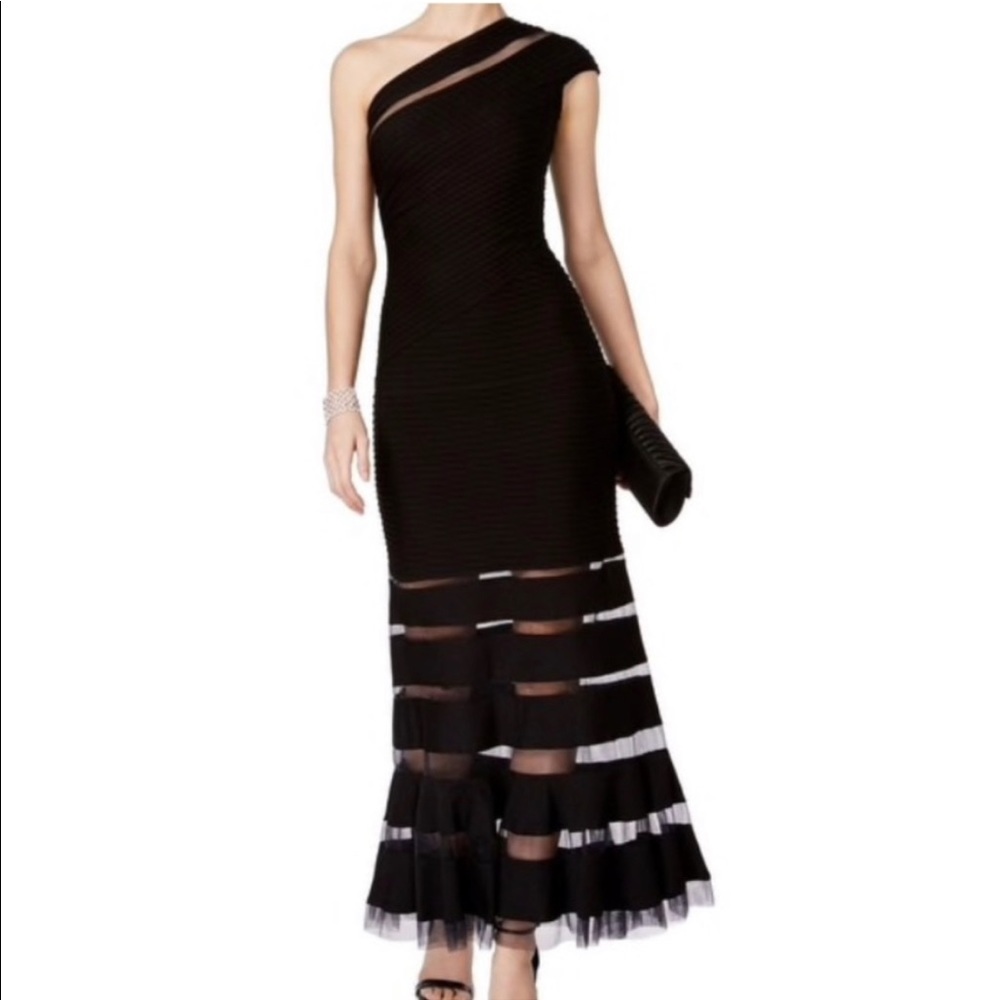 Elegant and timeless long black designer dress
